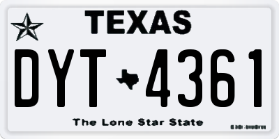 TX license plate DYT4361
