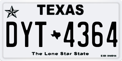 TX license plate DYT4364