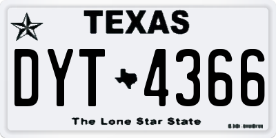 TX license plate DYT4366