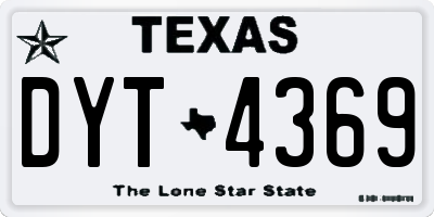 TX license plate DYT4369