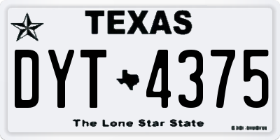 TX license plate DYT4375