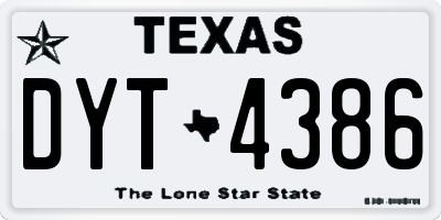 TX license plate DYT4386