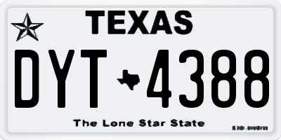 TX license plate DYT4388