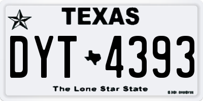 TX license plate DYT4393