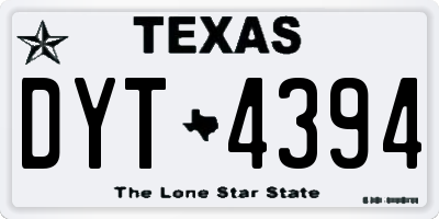 TX license plate DYT4394