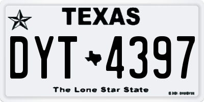 TX license plate DYT4397