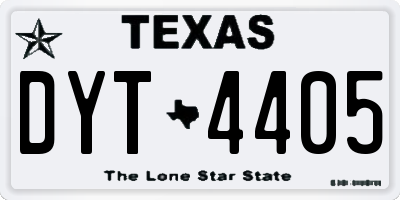 TX license plate DYT4405