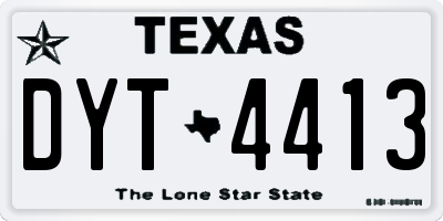 TX license plate DYT4413