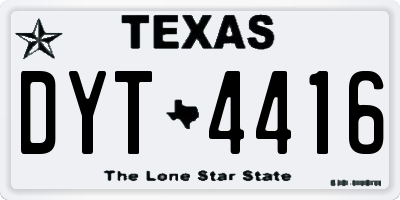 TX license plate DYT4416