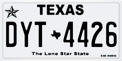 TX license plate DYT4426