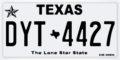 TX license plate DYT4427