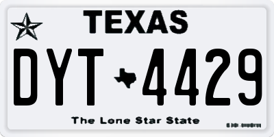 TX license plate DYT4429