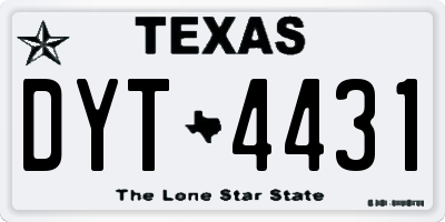 TX license plate DYT4431