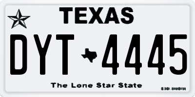 TX license plate DYT4445