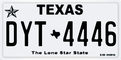 TX license plate DYT4446