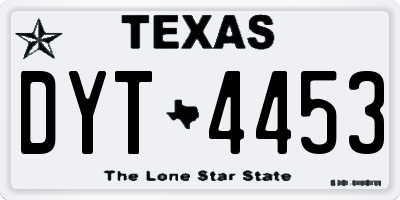 TX license plate DYT4453