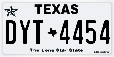 TX license plate DYT4454