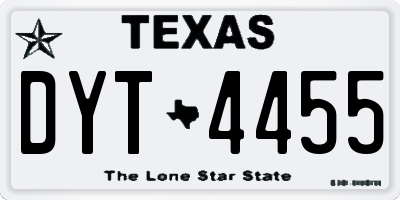 TX license plate DYT4455