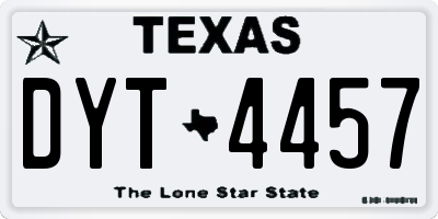 TX license plate DYT4457