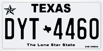 TX license plate DYT4460