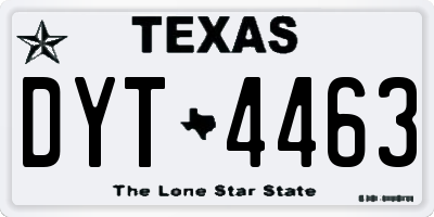 TX license plate DYT4463