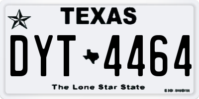TX license plate DYT4464