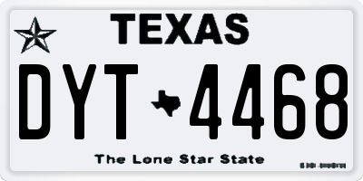 TX license plate DYT4468