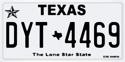 TX license plate DYT4469