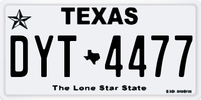 TX license plate DYT4477