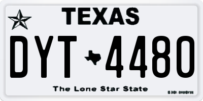 TX license plate DYT4480