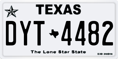 TX license plate DYT4482