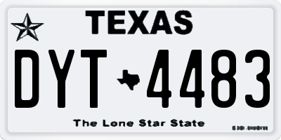 TX license plate DYT4483