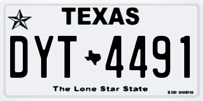 TX license plate DYT4491