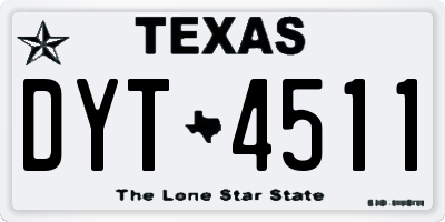 TX license plate DYT4511