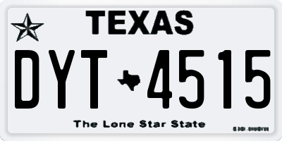 TX license plate DYT4515