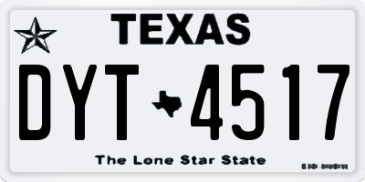 TX license plate DYT4517