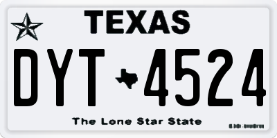 TX license plate DYT4524