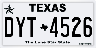 TX license plate DYT4526