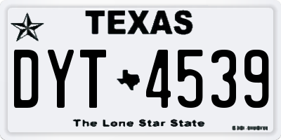 TX license plate DYT4539