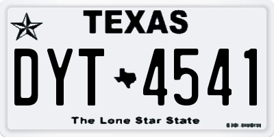 TX license plate DYT4541