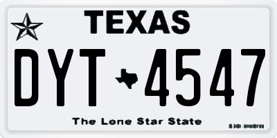 TX license plate DYT4547
