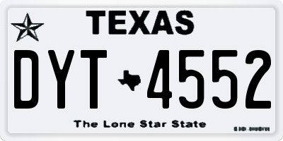 TX license plate DYT4552