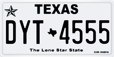 TX license plate DYT4555