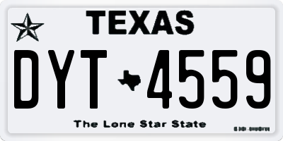 TX license plate DYT4559
