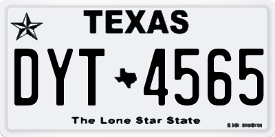 TX license plate DYT4565