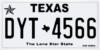 TX license plate DYT4566