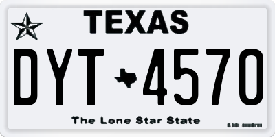 TX license plate DYT4570