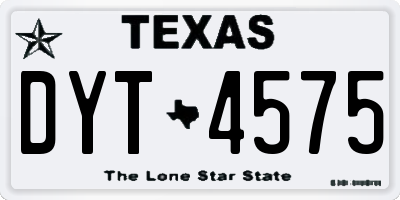 TX license plate DYT4575