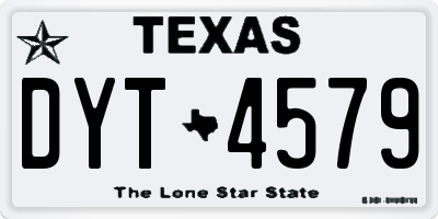 TX license plate DYT4579