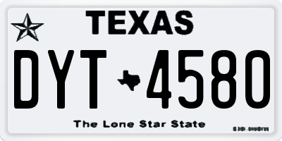 TX license plate DYT4580